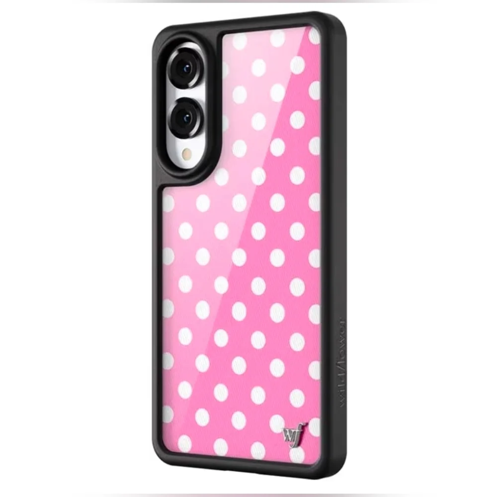 Wildflower Case Samsung Galaxy S25 Edge Pink with White Polka Dot Spots NEW